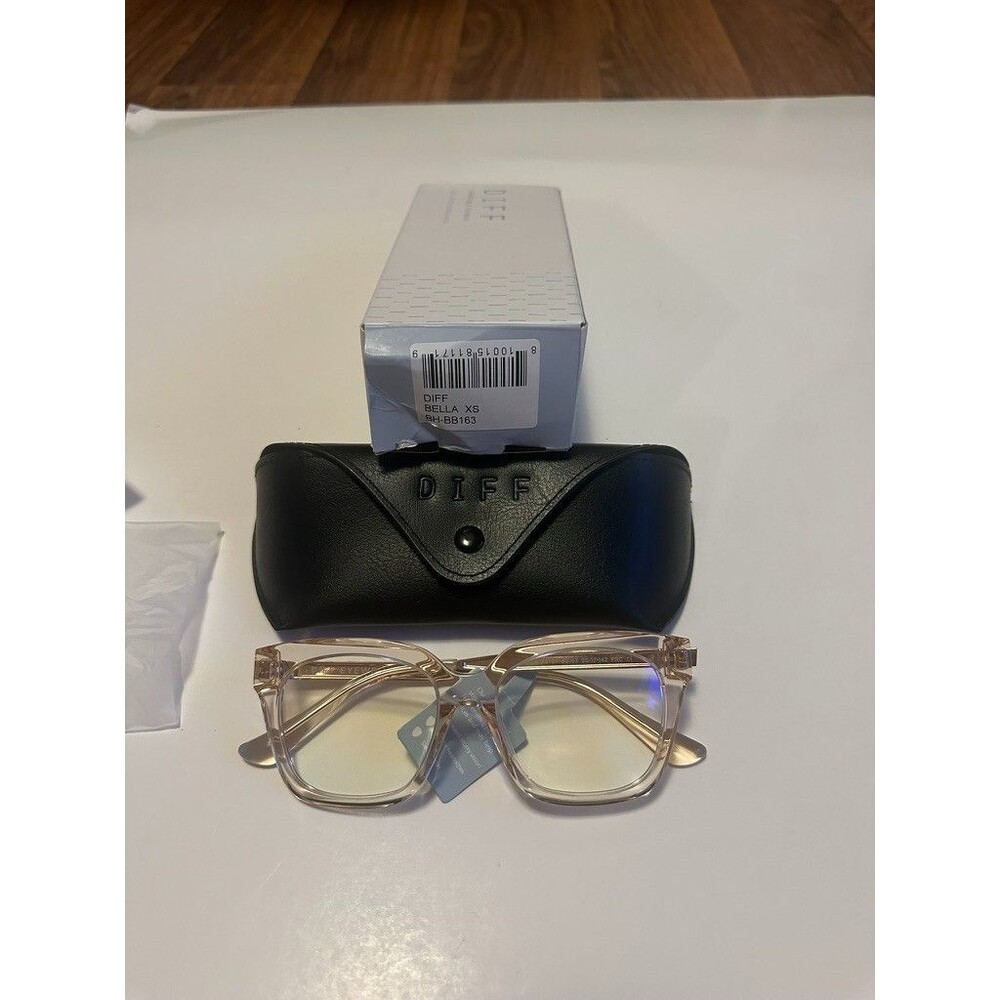 NWT Diff Bella XS Blue Light Glasses 50-17-142 Clear